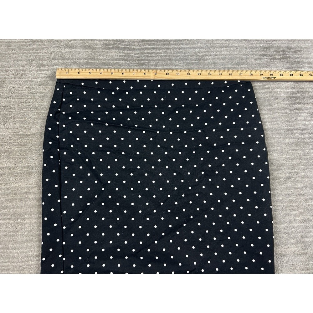 Liz Claiborne Skirt Womens 14 Black Polka Dot Lined‎ Cotton Blend Knee Length - Picture 4 of 12